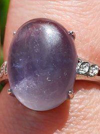 White Bronze Rainbow Fluorite Ring