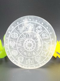 4" Selenite Zodiac Slab