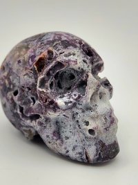 Druzy Purple Zebra Fluorite Skull #1