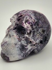 Druzy Purple Zebra Fluorite Skull #1