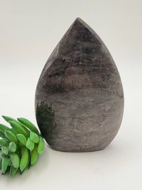 Silver Sheen Obsidian Tear Drop Ornament