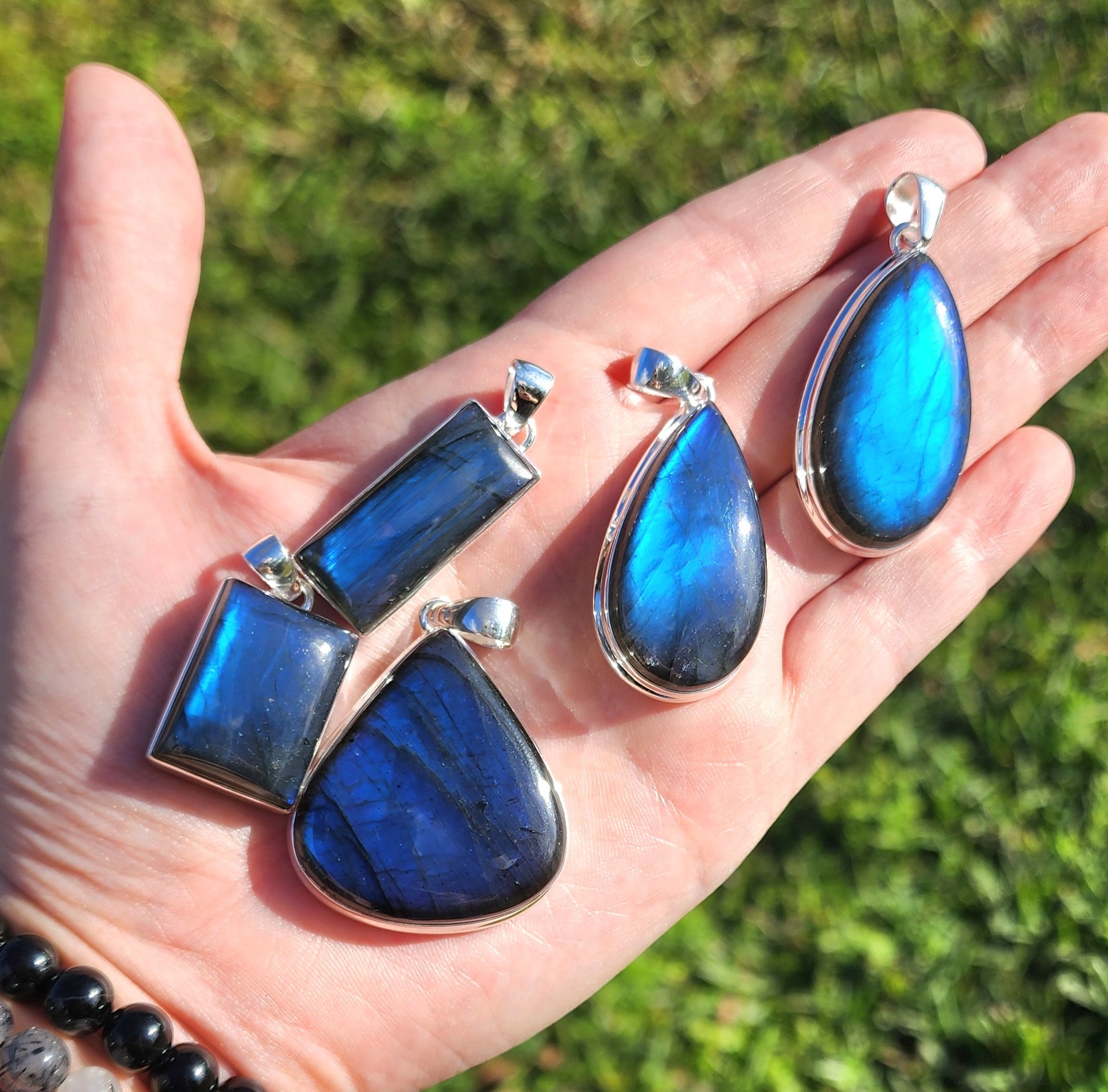 Blue Fire Labradorite Pendants