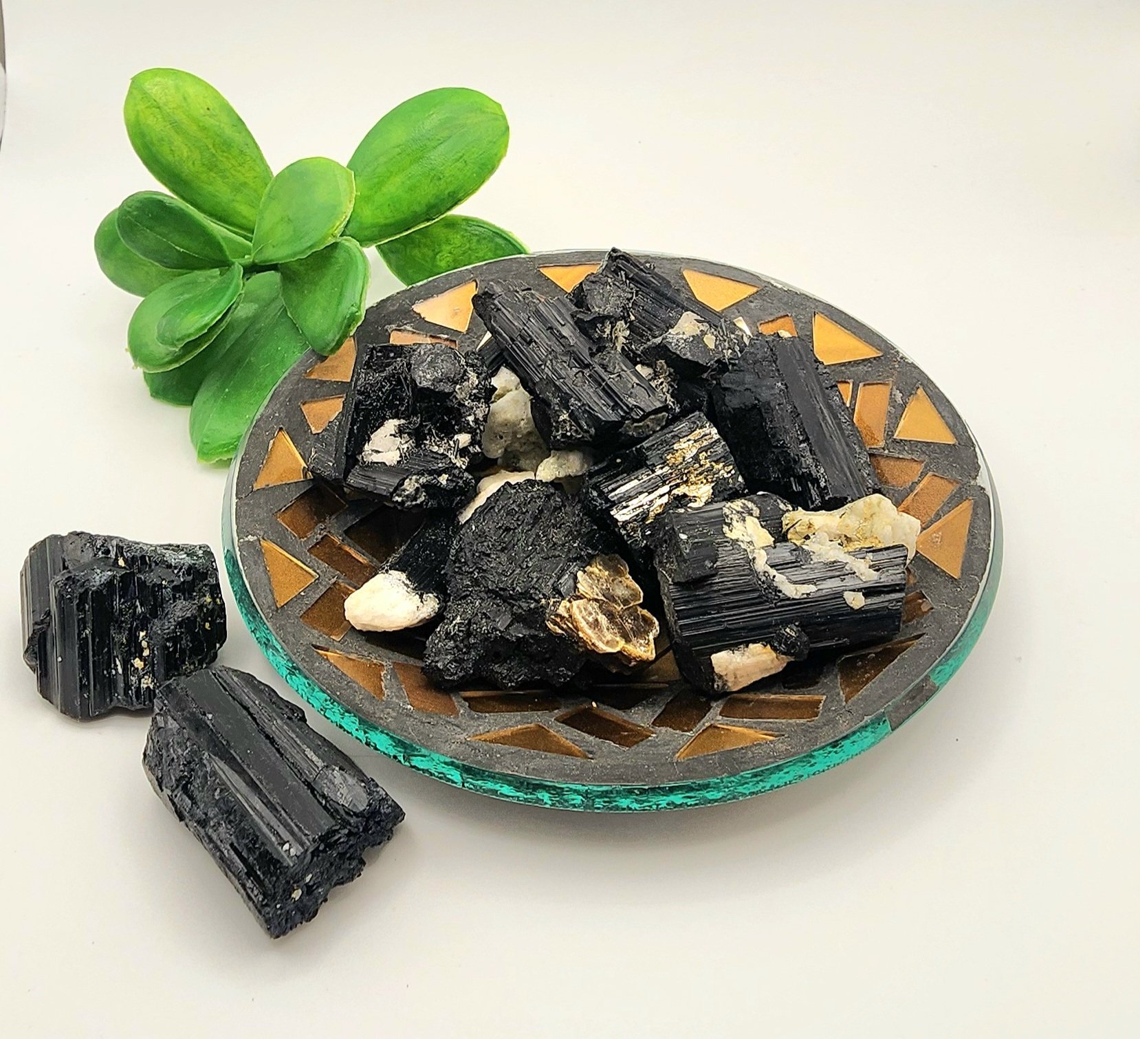 Black Tourmaline in Matrix Chunks