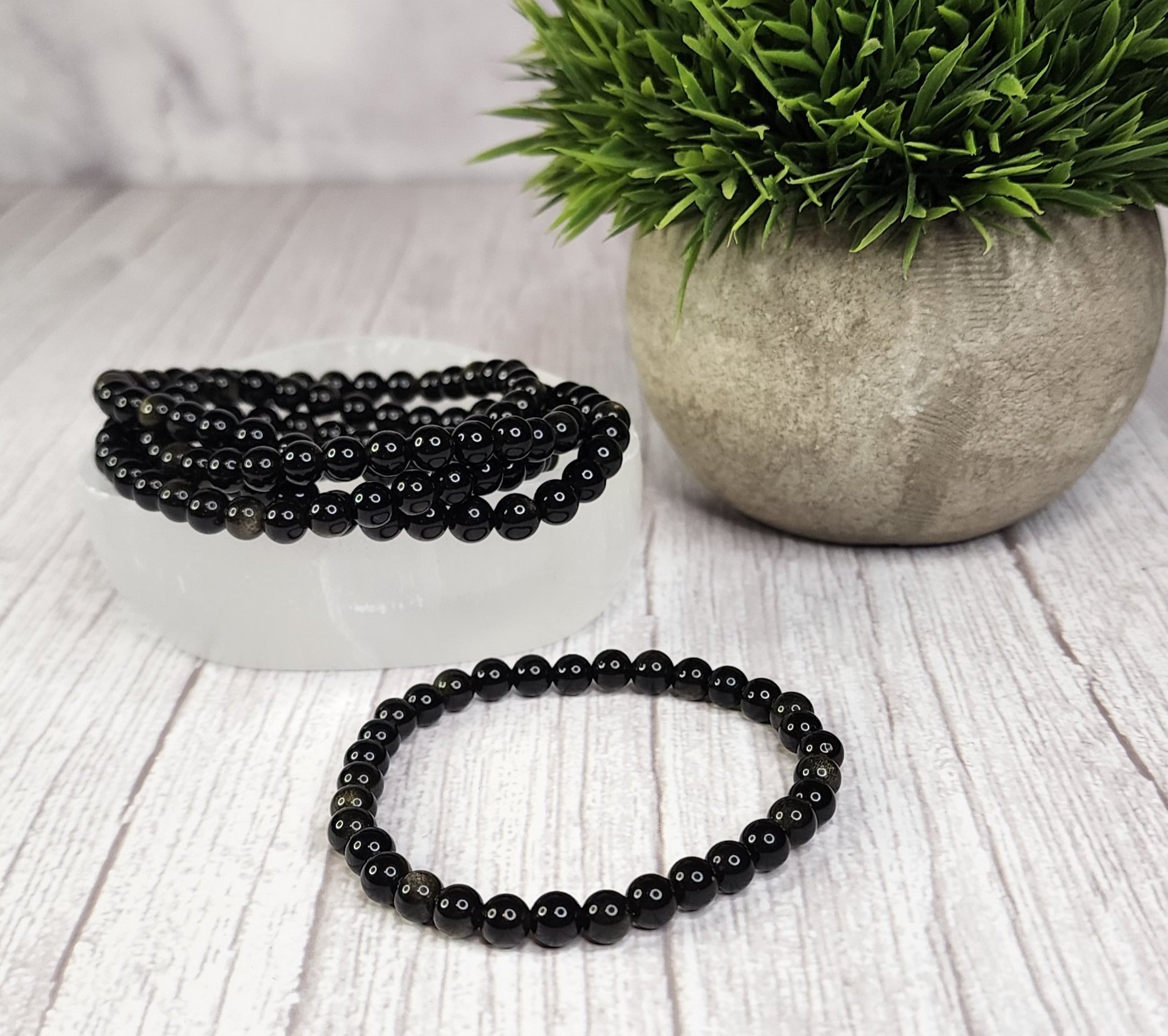 Gold Sheen Obsidian Bracelet - 6mm