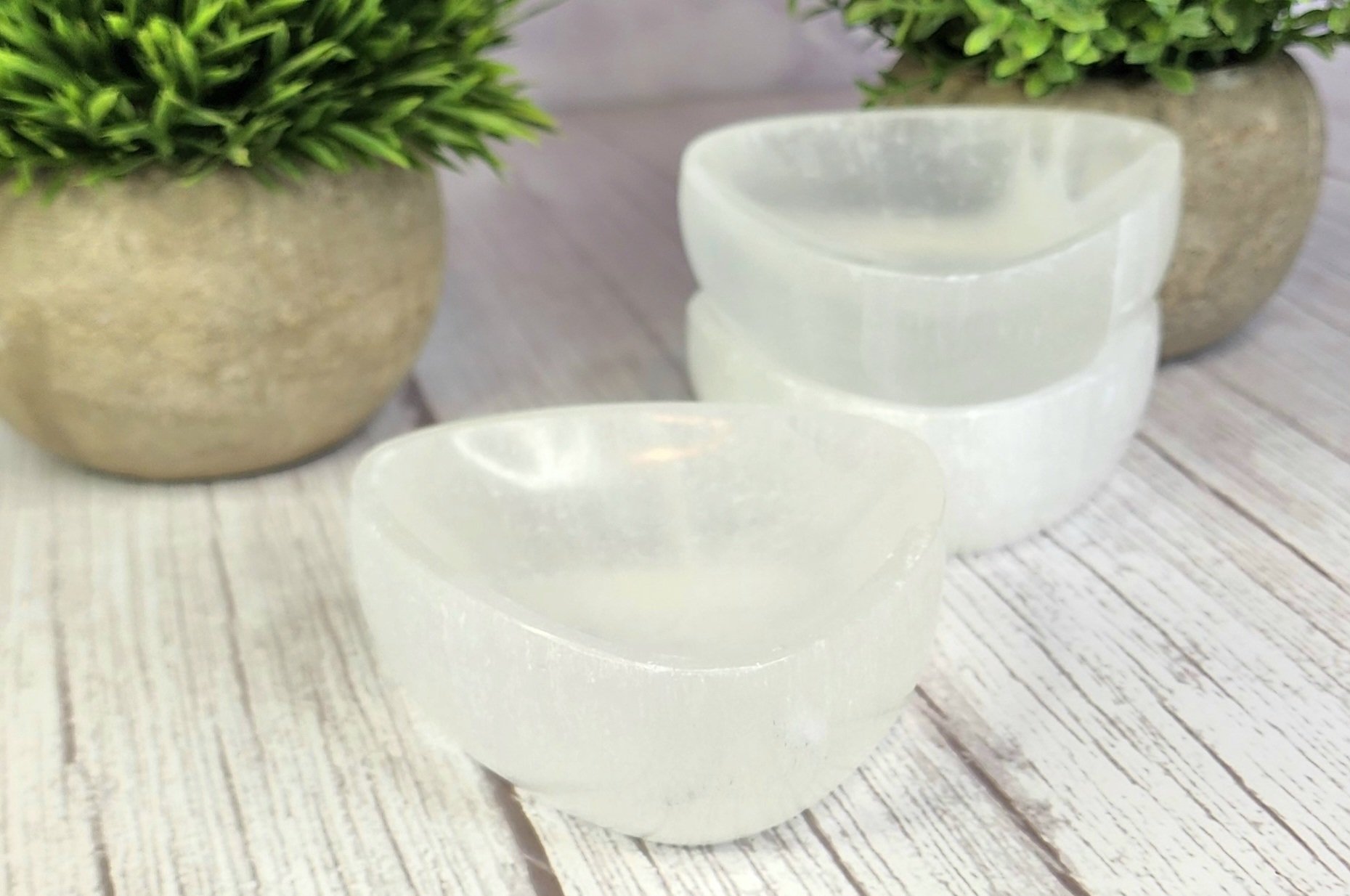 Triangle Selenite Bowl 3in
