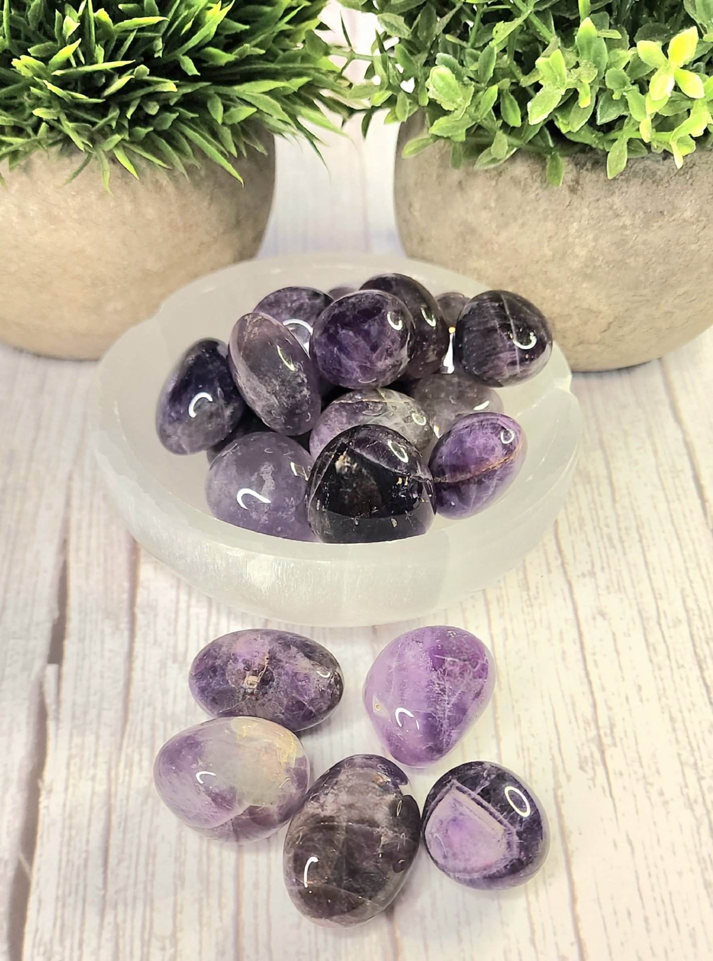 Chevron Amethyst Tumbles