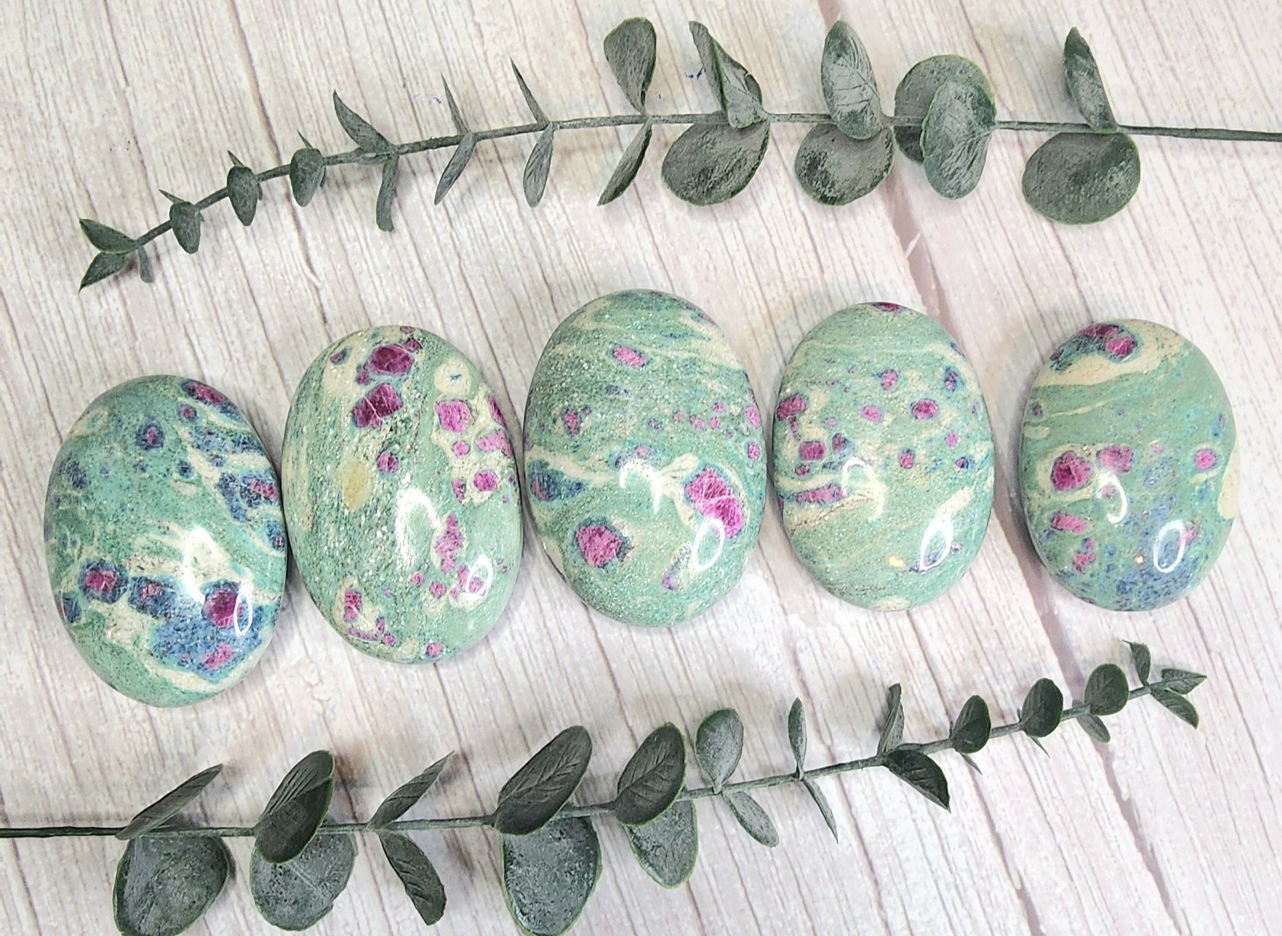 Ruby in Fuchsite Palm Stone