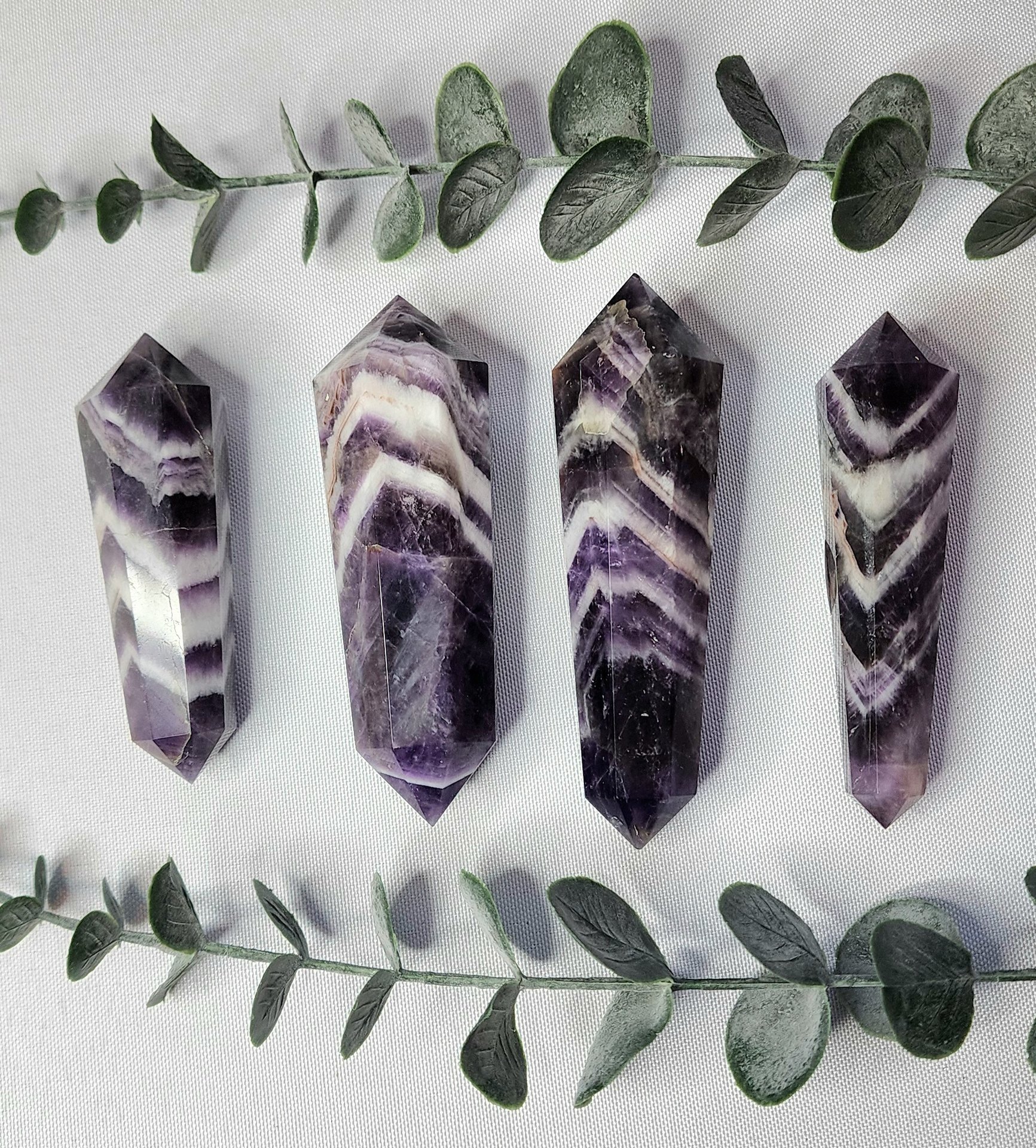Chevron Amethyst Double Terminated Point
