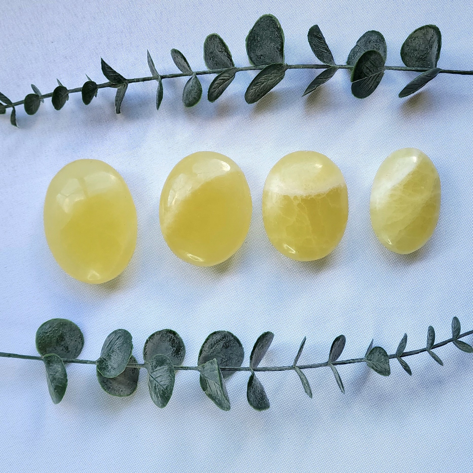 Lemon Calcite Palm Stones