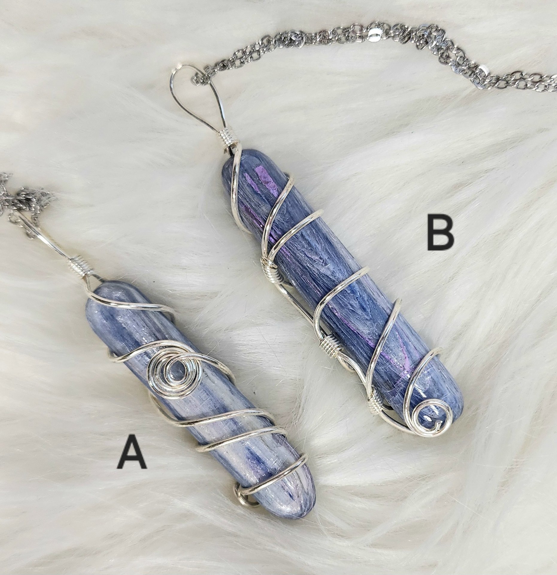 Blue Kyanite Wrapped Necklace