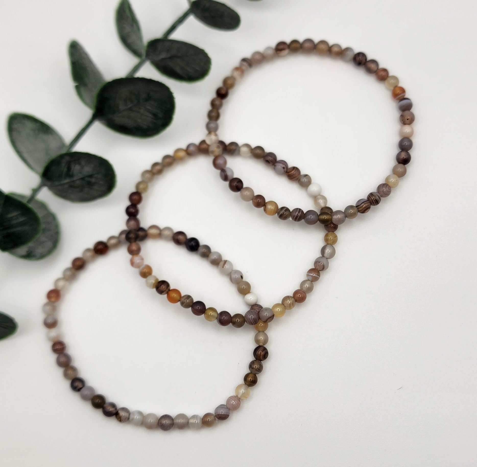 Botswana Agate Bracelets - 4mm