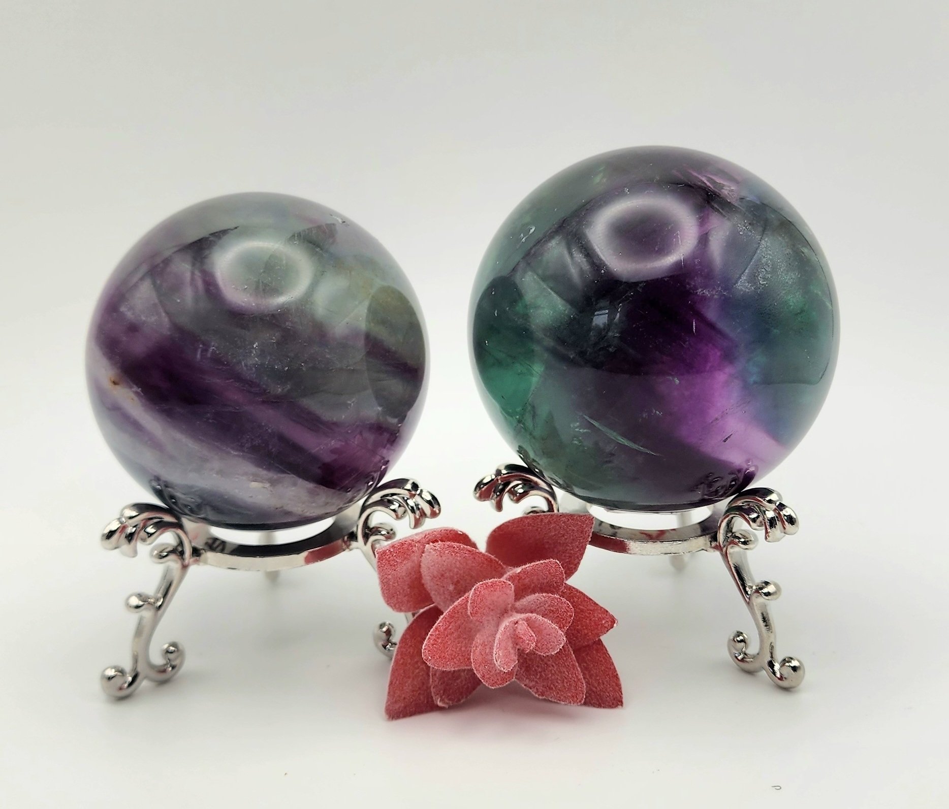 Rainbow Fluorite Spheres