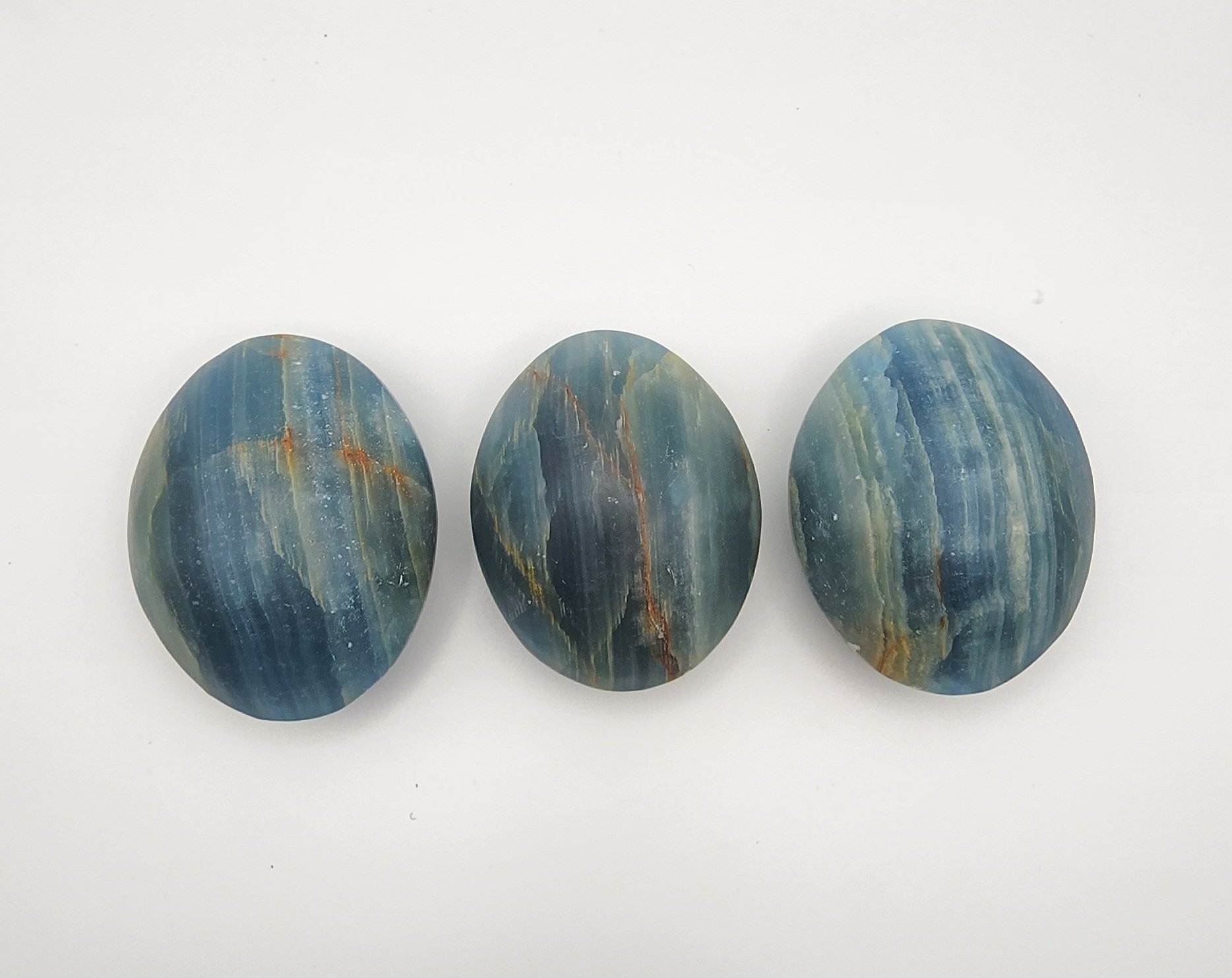 Blue Onyx Palm Stones