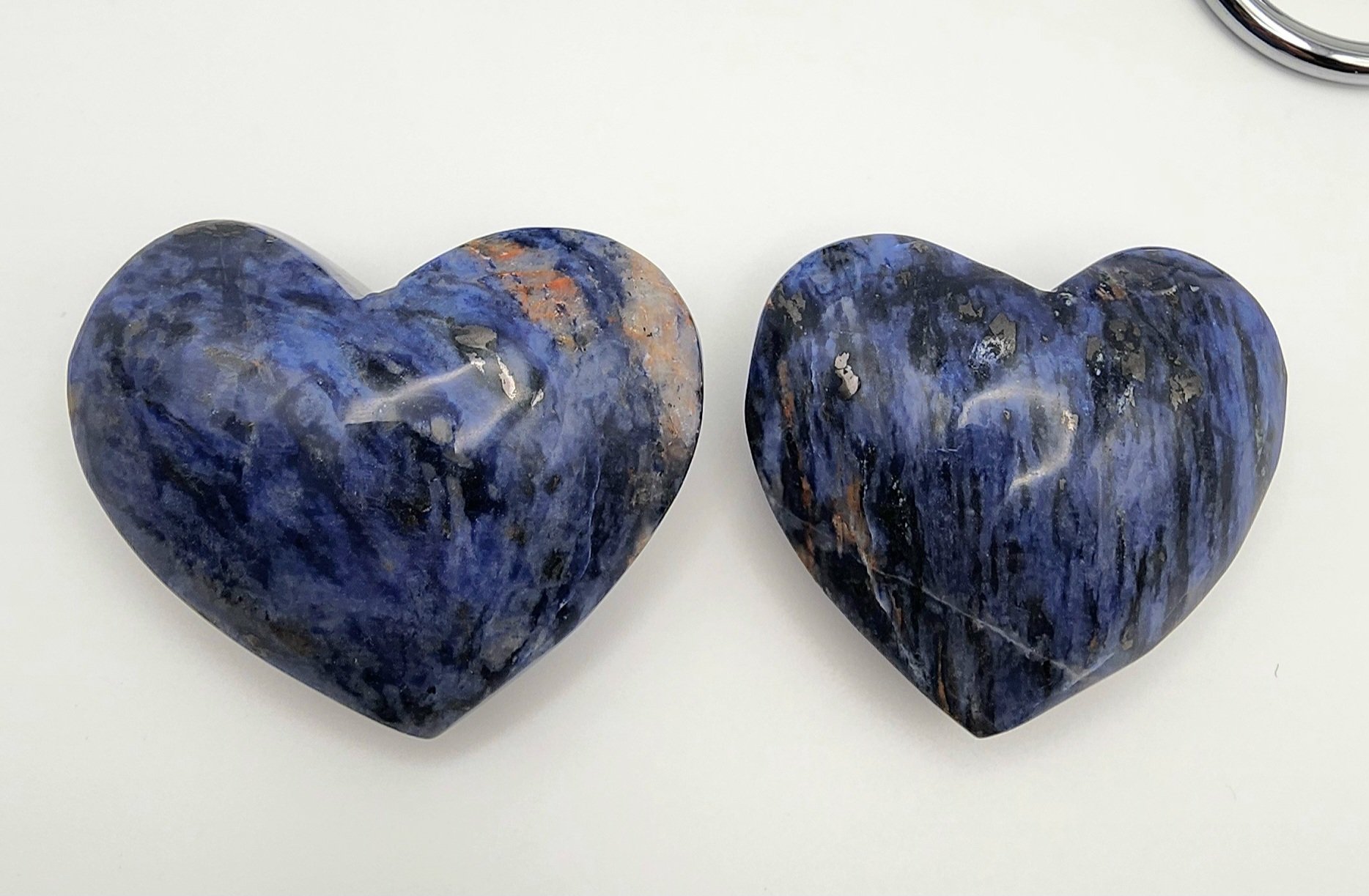 Sodalite Hearts w/ Metal Stand