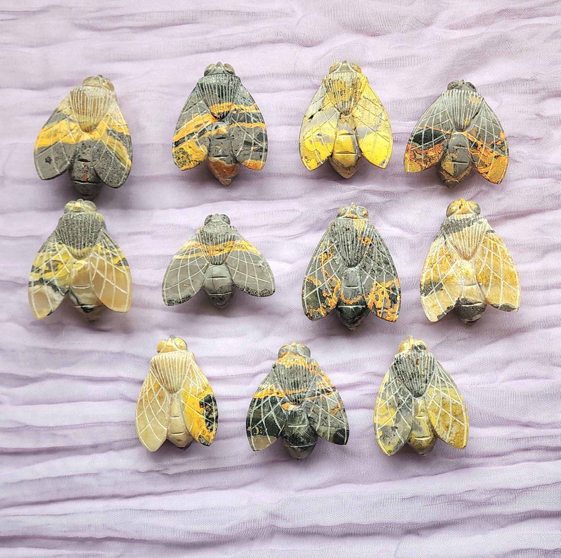 Bumble Bee Jasper Bee Carvings 