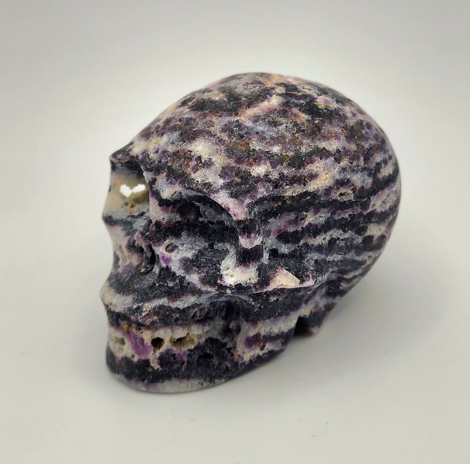 Purple Zebra Fluorite Skull #2