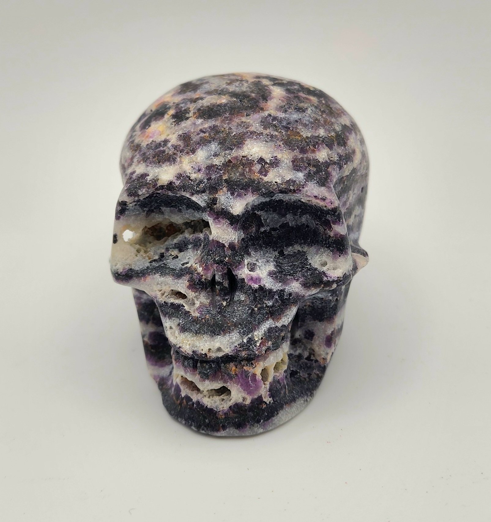 Purple Zebra Fluorite Skull #2