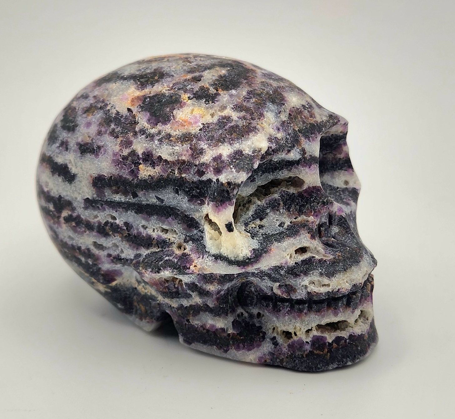 Purple Zebra Fluorite Skull #2
