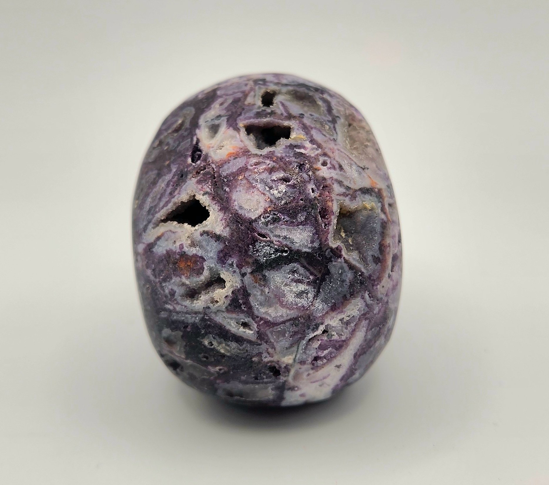 Druzy Purple Zebra Fluorite Skull #1