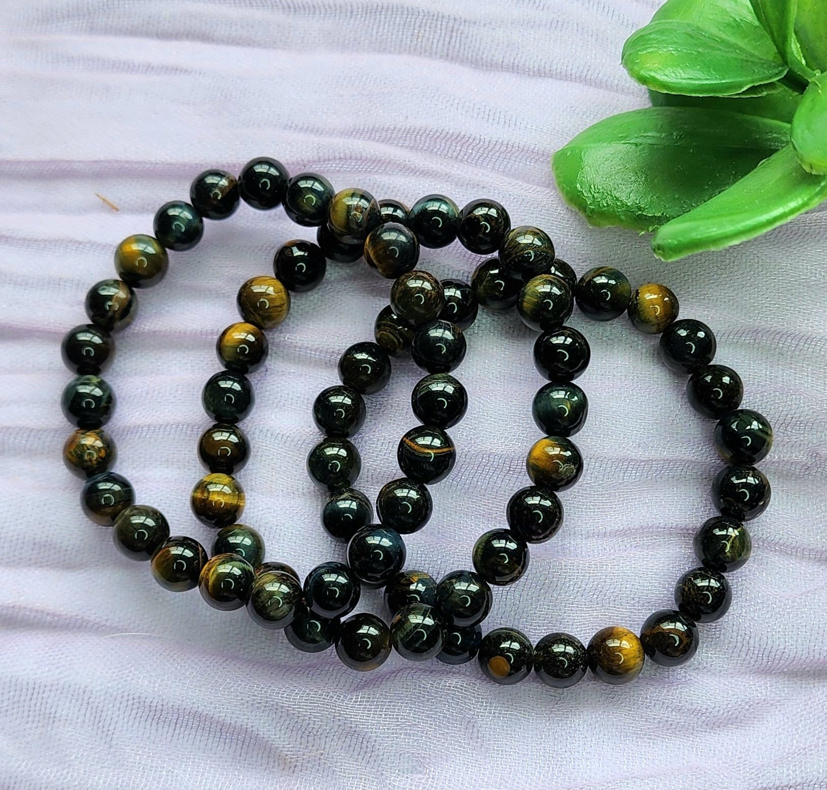 Blue Tiger's Eye Bracelets-8mm