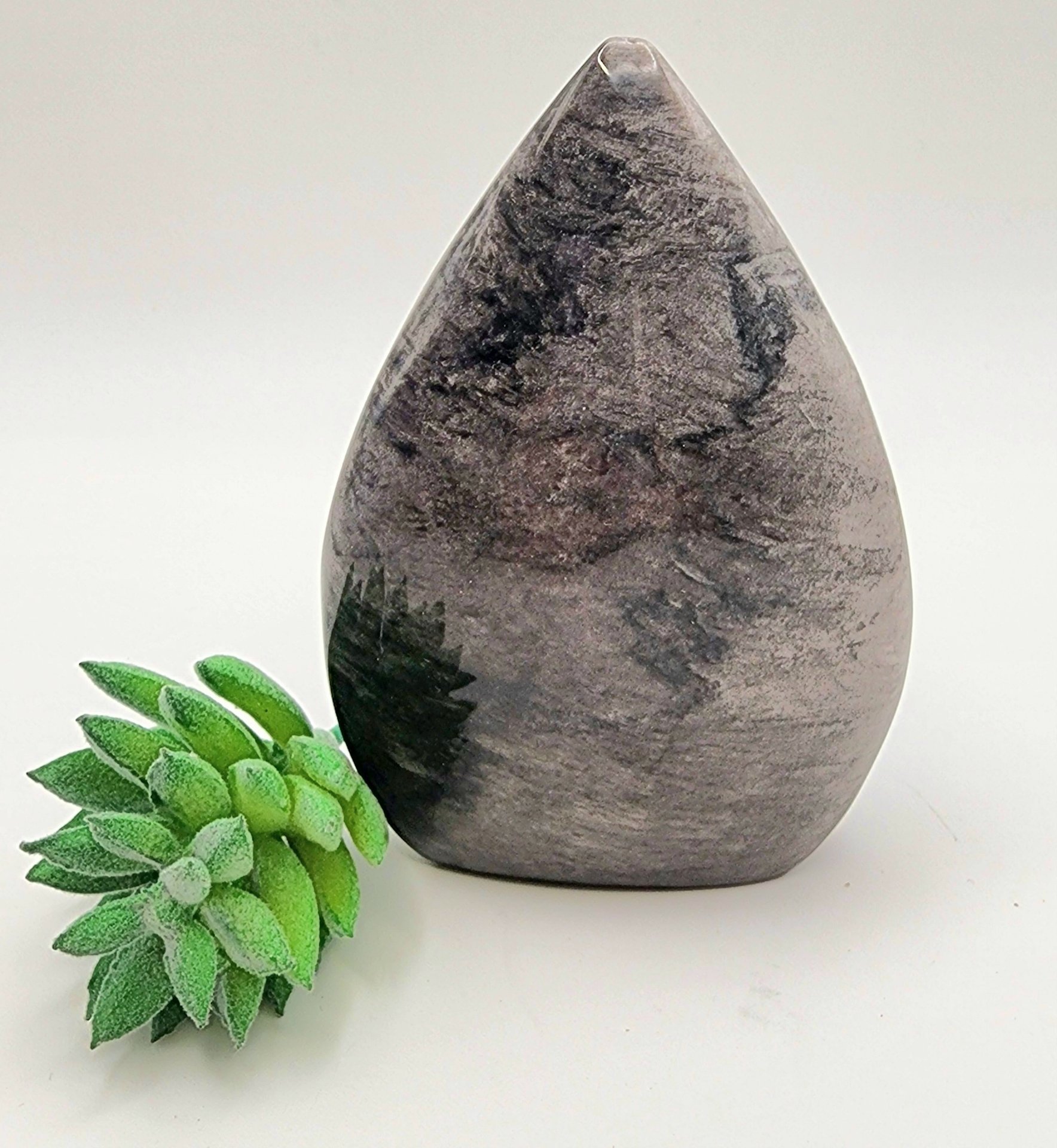 Silver Sheen Obsidian Tear Drop Ornament