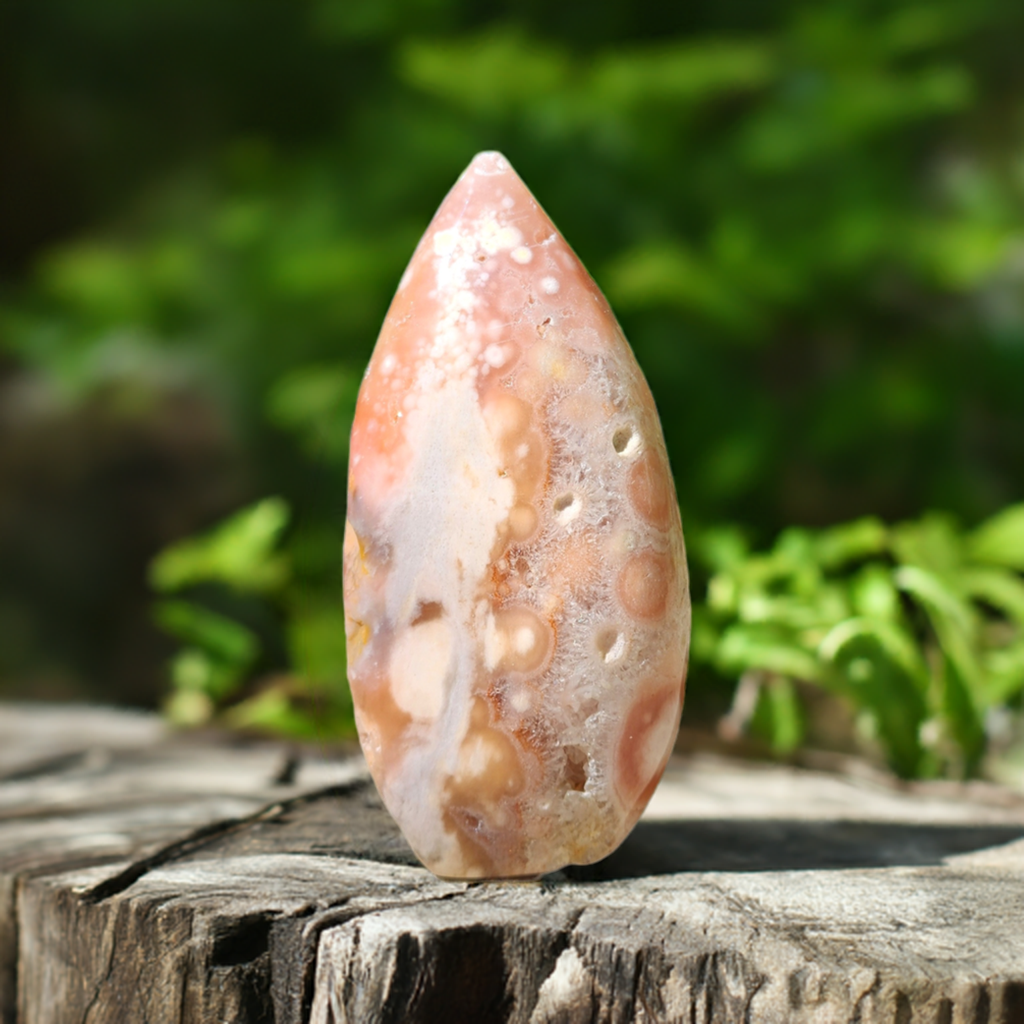 Pink Amethyst w/ Flower Agate Ornament #7