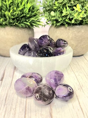 Chevron Amethyst Tumbles