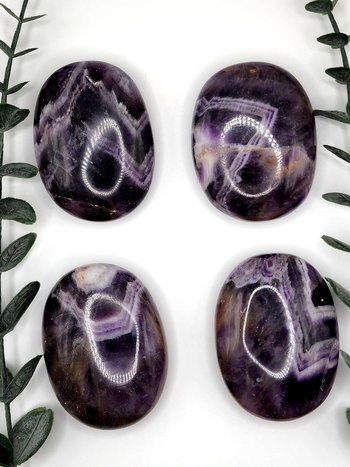 Chevron Amethyst Palm Stones